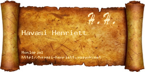 Havasi Henriett névjegykártya